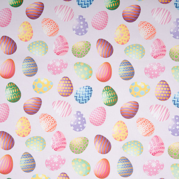 EASTER Printed Cotton - Painted eggs - White