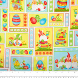 EASTER Printed Cotton - Gnomes square - Yellow