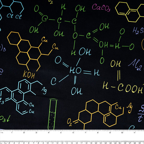 DIGITAL - Coton imprimé - Chimie - Noir