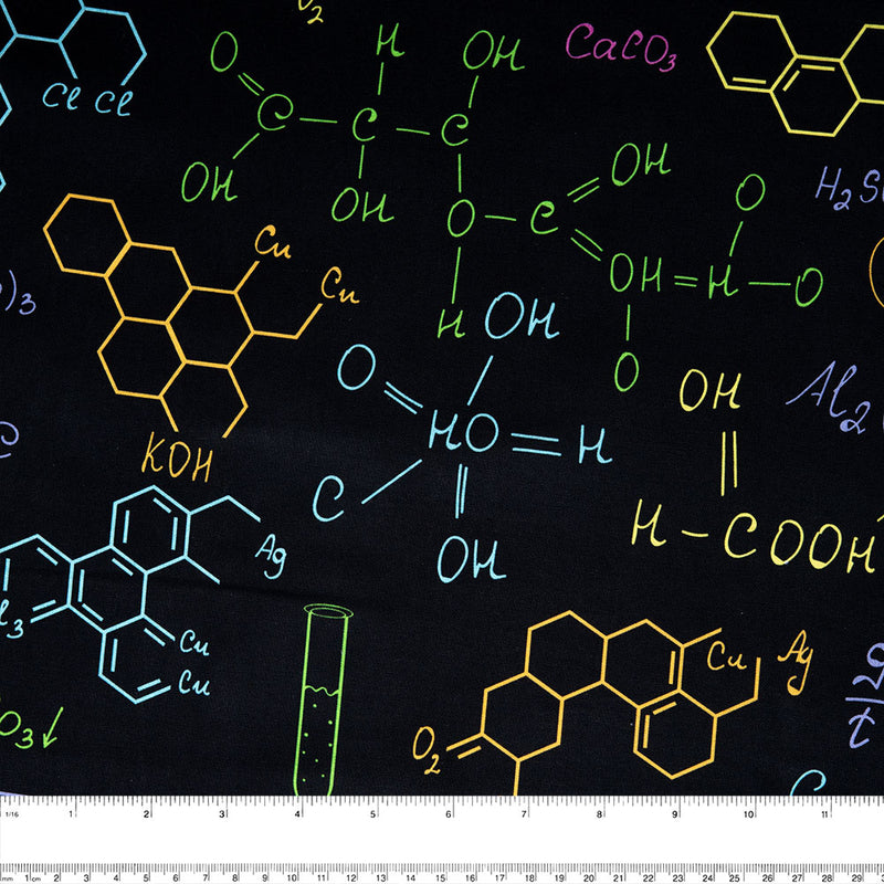 DIGITAL Cotton print - Chemistry - Black