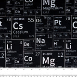 DIGITAL Cotton print - Chemistry symbols - Black