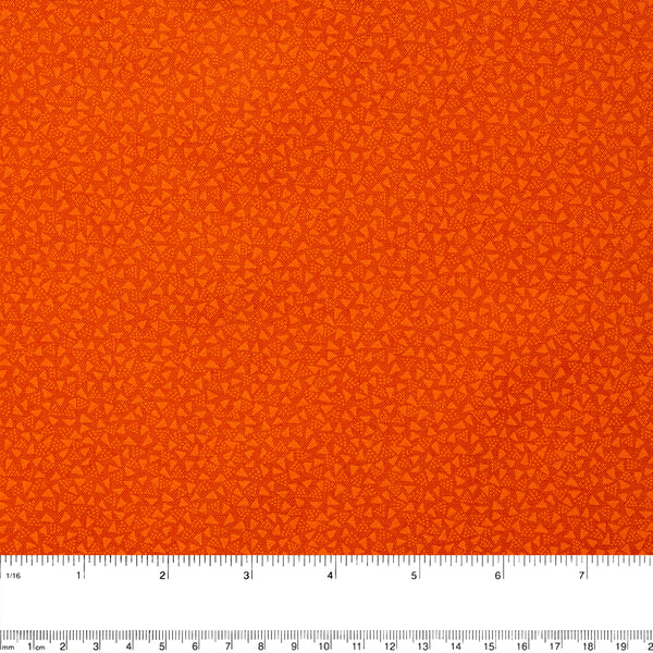 Coton imprimé BIO - Triangles - Orange