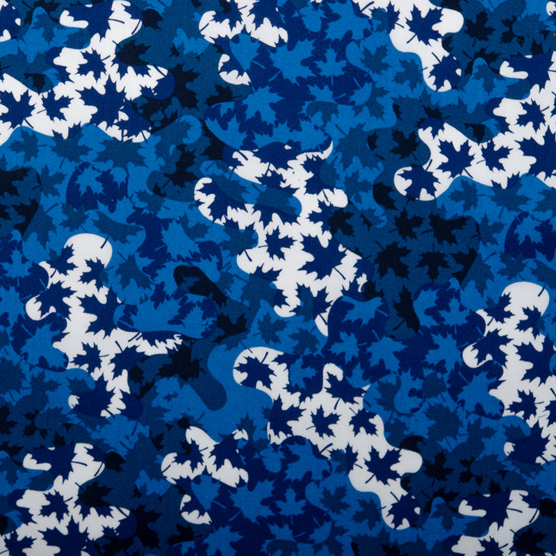 "I LOVE CANADA" - Coton imprimé - Camouflage / Feuille d'érable - Bleu