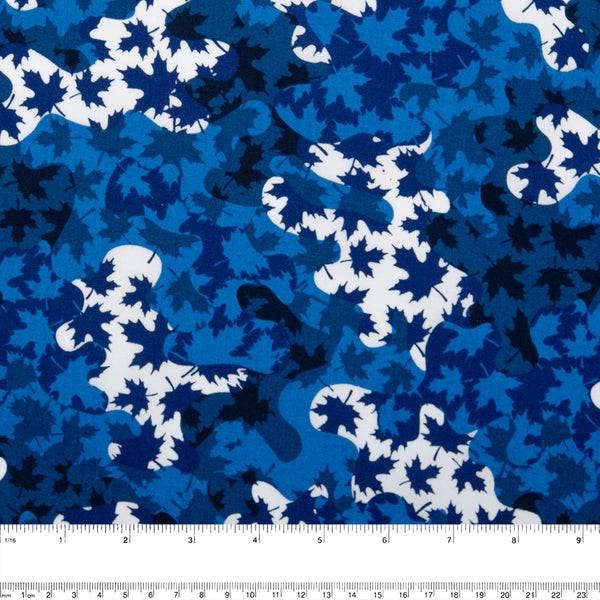 I LOVE CANADA Cotton print - Camouflage / Maple leaf - Blue