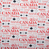 "I LOVE CANADA" - Coton imprimé - Canada - Blanc