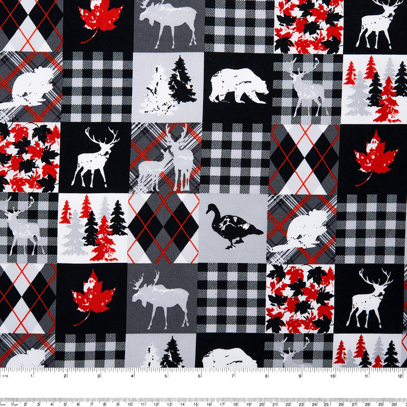 Printed Cotton - I LOVE CANADA - Box - Grey