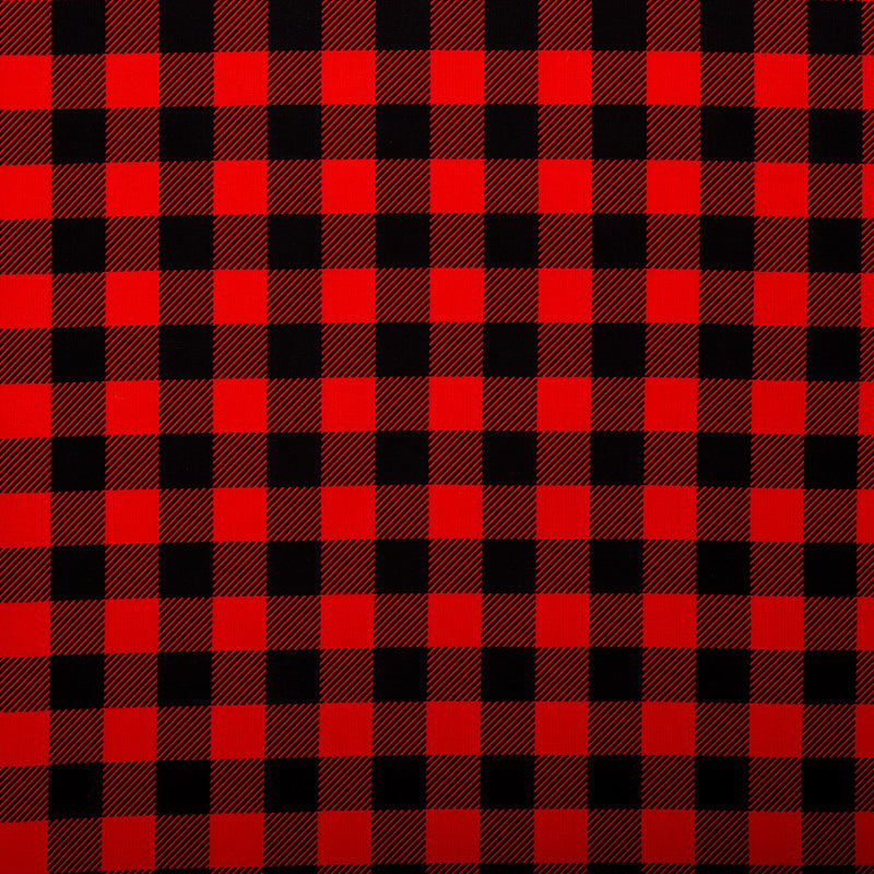 Printed Cotton - I LOVE CANADA - Plaids - Red
