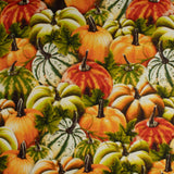 Printed Cotton - HAPPY FALL - Pumpkins - Black