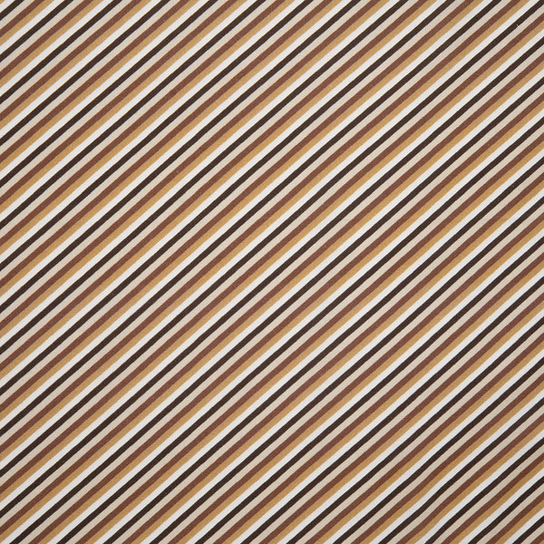 DISCOVER - Coton imprimé - Rayures diagonales - Brun