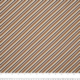 DISCOVER - Coton imprimé - Rayures diagonales - Brun