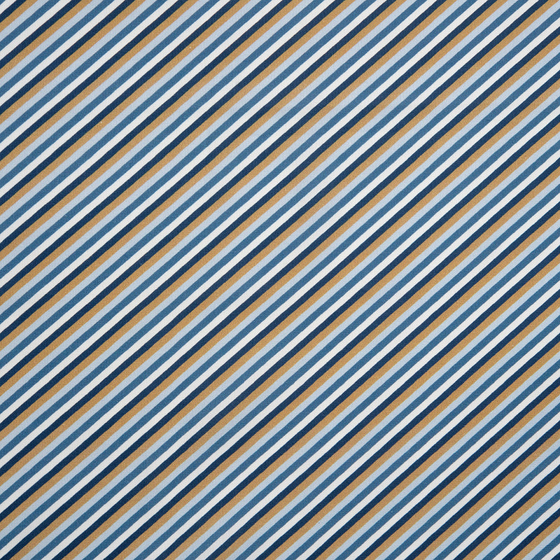 DISCOVER - Coton imprimé - Rayures diagonales - Bleu