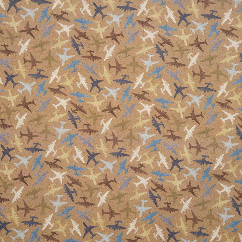DISCOVER Printed Cotton - Airplane - Brown