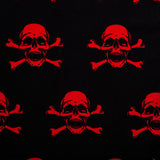 Imprimé amusant d'Halloween - Crânes - Noir / Rouge