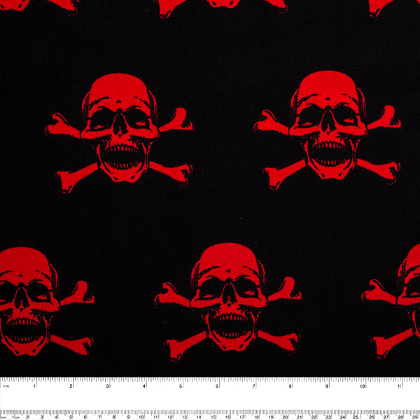 Halloween Fun Print - Skull - Black / Red