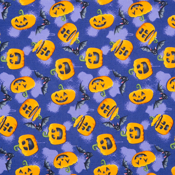 Imprimé amusant d'Halloween - Citrouilles - Mauve