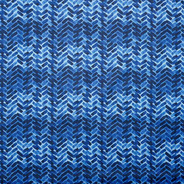 Printed Cotton - IMPROV - Basket weave - Navy