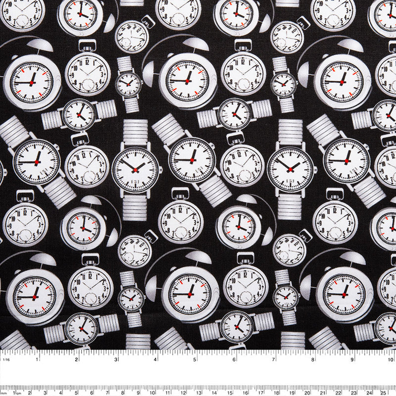 BARBER SHOP Printed cotton - Watches - Black