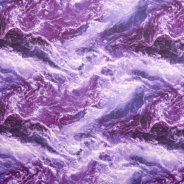Digital Printed Cotton - NATURAL BEAUTIES - Ocean - Purple