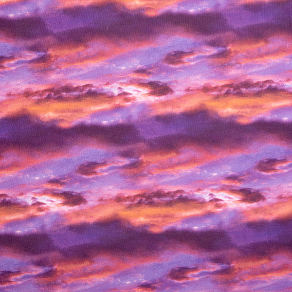 Digital Printed Cotton - NATURAL BEAUTIES - Sky - Purple