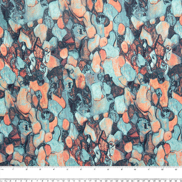Digital Printed Cotton - NATURAL BEAUTIES - Abstracts - Aqua