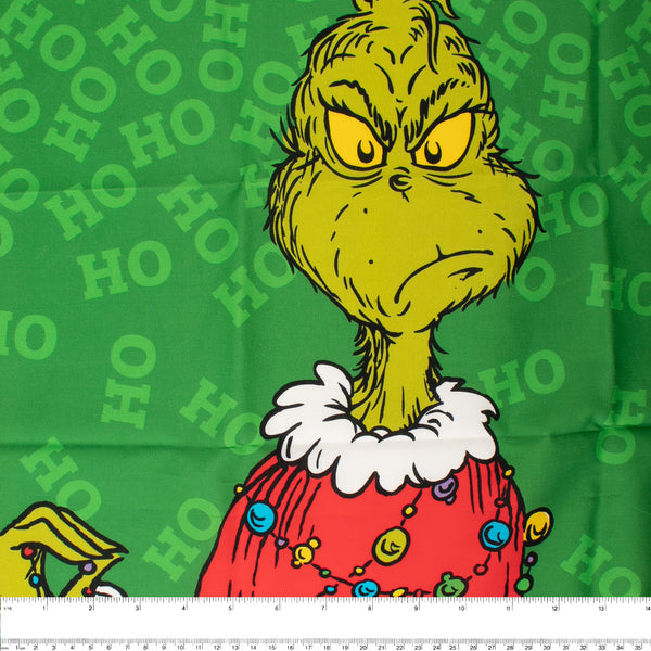 The Grinch - DR. SEUSS - The Grinch panel 20" x 45" (50cm x 115cm) - Green