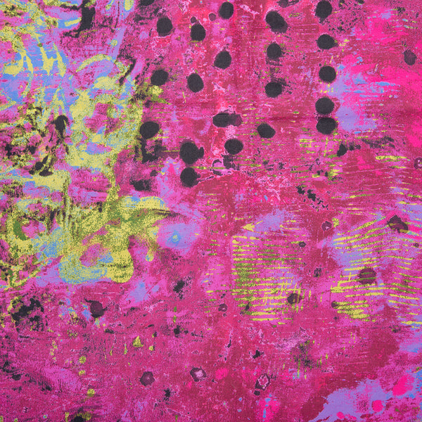 Digital Printed Cotton - SPOTTED GRAFFITI - Splash - Pink
