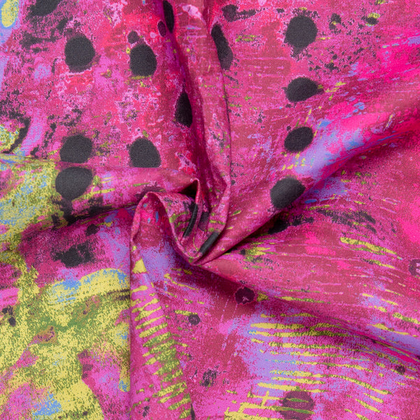 Digital Printed Cotton - SPOTTED GRAFFITI - Splash - Pink