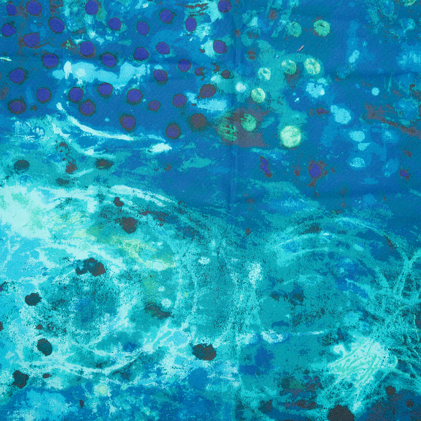 Digital Printed Cotton - SPOTTED GRAFFITI - Splash - Blue