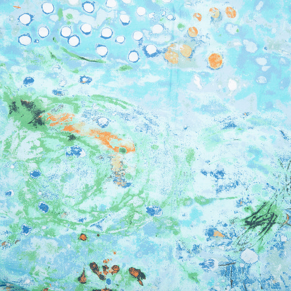 Digital Printed Cotton - SPOTTED GRAFFITI - Splash - Turquoise
