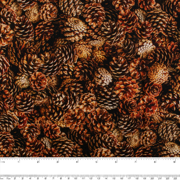 ESSENTIAL Printed Cotton - WINDHAM - Pine cone - Brown