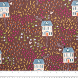 Stashbuster Cotton - WINDHAM - Houses - Brown