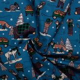 Réserve de coton - WINDHAM - Ours Buffalo - Bleu Alpin