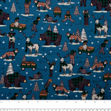 Réserve de coton - WINDHAM - Ours Buffalo - Bleu Alpin