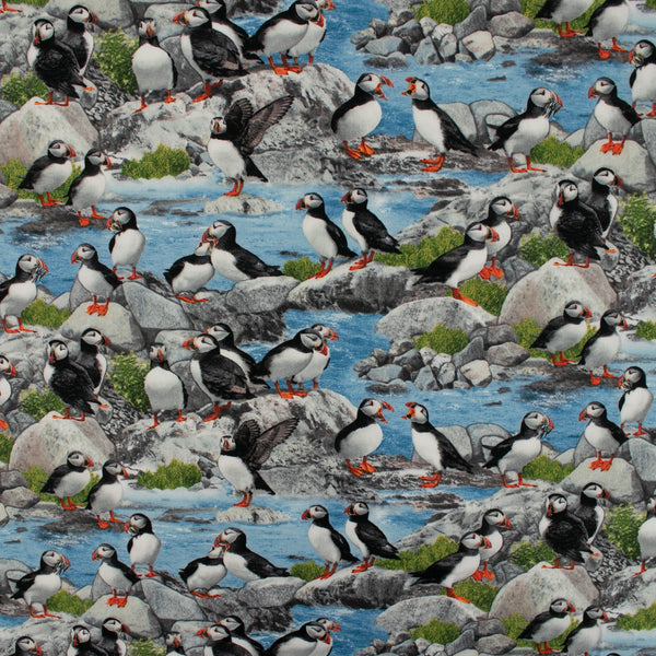 ULTIMATE - Cotton print - Puffins - Blue