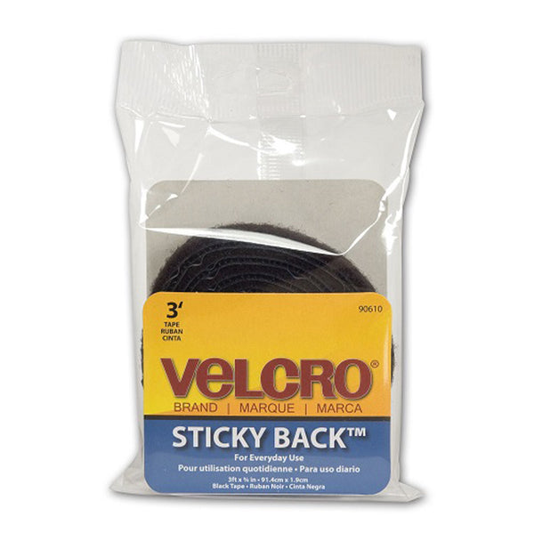 VELCRO® Brand STICKY BACK TAPE - BLACK 3'