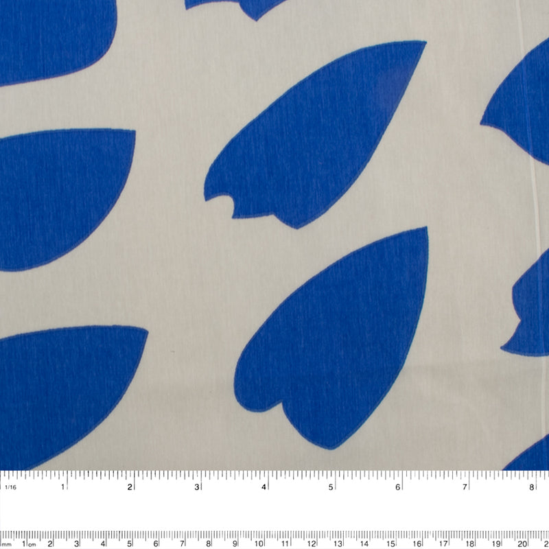 MARLENE - Polyester imprimé - Cœurs - Bleu