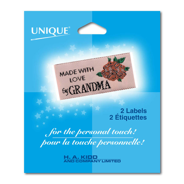 UNIQUE - Label, Grandma, Rose -2 pcs