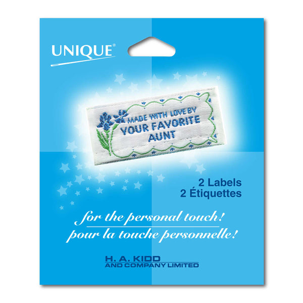 UNIQUE - Label, Fav. Aunt, White -2 pcs