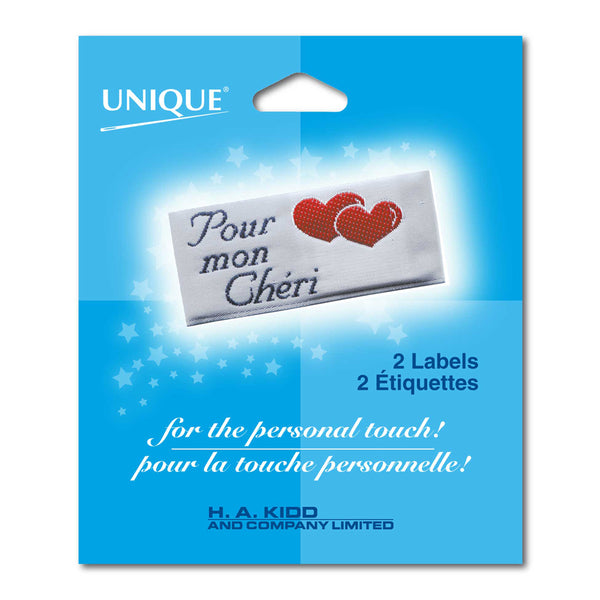 Unique Mon Cheri Love Label - Grey -2 pcs