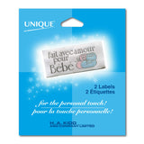 Unique Pour Bebe Love Label - White -2 pcs