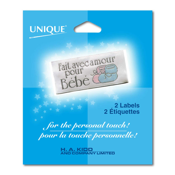 Unique Pour Bebe Love Label - White -2 pcs