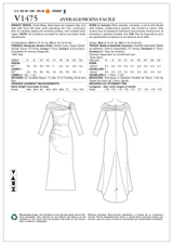 V1475 Misses' Dress (size: 6-8-10-12-14)