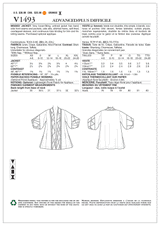 V1493 Misses' Tulip Banded-Sleeve Kimono Jacket