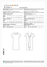 V1544 Misses' Lined Shift Dress with Back Drop-Collar and Tie (size: 14-16-18-20-22)