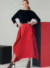 V1567 Misses' Top and Draped Skirt (size: 14-16-18-20-22)