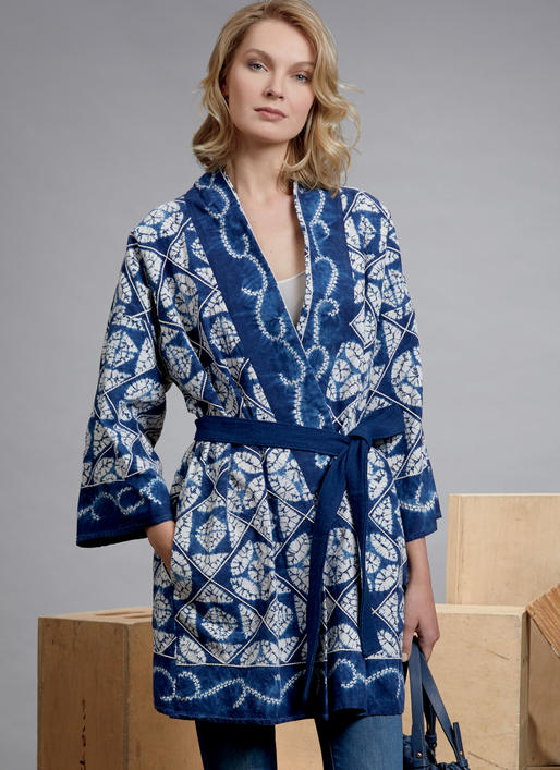 V1610 Kimono et ceinture pour Jeune Femme (grandeur: A-B-C-D-E-F-G-H-I-J)