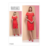 V1624 Misses'/Misses' Petite Dress (size: 6-8-10-12-14)