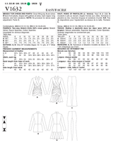 V1632 Misses' Top, Dress and Pants (size: 6-8-10-12-14)