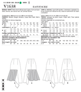 V1638 Misses' Skirt (size: 14-16-18-20-22)