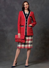 V1643 Misses'/Misses' Petite Jacket, Dress and Skirt (size: 14-16-18-20-22)